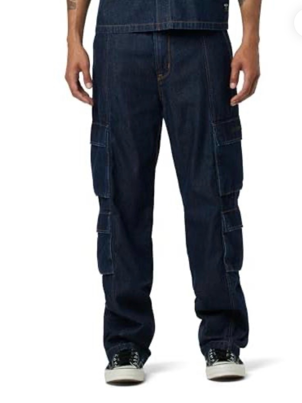 Hudson Men's Dark Chambray Cargo jeans